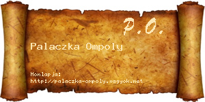 Palaczka Ompoly névjegykártya